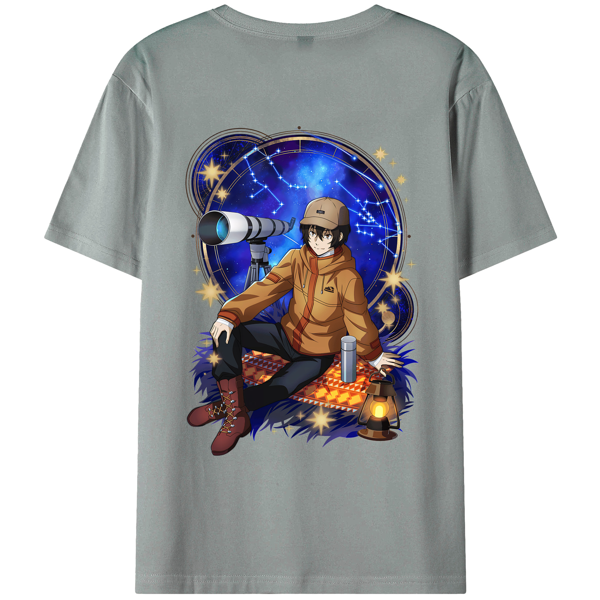 （画像用） 文豪ストレイドッグス Bungo Stray Dogs 綿100％ メンズ半袖Tシャツ（バックプリント） 通気性